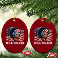 Blessed Black Queen Afro American Flag Ceramic Ornament Patriotic Juneteenth 4th of July