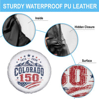Colorado Rocky Mountains 150th Anniversary Spare Tire Cover Sesquicentennial 1876 2026 Patriotic Graphic