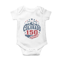 Colorado Rocky Mountains 150th Anniversary Baby Onesie Sesquicentennial 1876 2026 Patriotic Graphic