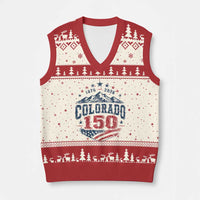 Colorado Rocky Mountains 150th Anniversary V-Neck Knit Sweater Vest Sesquicentennial 1876 2026 Patriotic Graphic