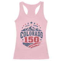 Colorado Rocky Mountains 150th Anniversary Racerback Tank Top Sesquicentennial 1876 2026 Patriotic Graphic