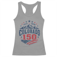 Colorado Rocky Mountains 150th Anniversary Racerback Tank Top Sesquicentennial 1876 2026 Patriotic Graphic