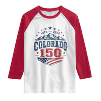 Colorado Rocky Mountains 150th Anniversary Raglan Shirt Sesquicentennial 1876 2026 Patriotic Graphic