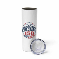 Colorado Rocky Mountains 150th Anniversary Skinny Tumbler Sesquicentennial 1876 2026 Patriotic Graphic