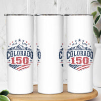 Colorado Rocky Mountains 150th Anniversary Skinny Tumbler Sesquicentennial 1876 2026 Patriotic Graphic