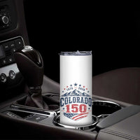 Colorado Rocky Mountains 150th Anniversary Skinny Tumbler Sesquicentennial 1876 2026 Patriotic Graphic