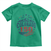 Colorado Rocky Mountains 150th Anniversary Toddler T Shirt Sesquicentennial 1876 2026 Patriotic Graphic