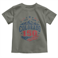 Colorado Rocky Mountains 150th Anniversary Toddler T Shirt Sesquicentennial 1876 2026 Patriotic Graphic
