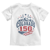 Colorado Rocky Mountains 150th Anniversary Toddler T Shirt Sesquicentennial 1876 2026 Patriotic Graphic