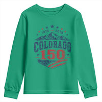 Colorado Rocky Mountains 150th Anniversary Youth Sweatshirt Sesquicentennial 1876 2026 Patriotic Graphic