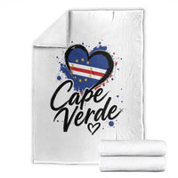 Cape Verde Flag Heart Throw Blanket Cabo Verde Pride Verdean Love