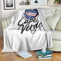 Cape Verde Flag Heart Throw Blanket Cabo Verde Pride Verdean Love