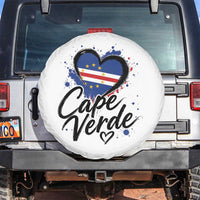 Cape Verde Flag Heart Spare Tire Cover Cabo Verde Pride Verdean Love