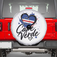 Cape Verde Flag Heart Spare Tire Cover Cabo Verde Pride Verdean Love