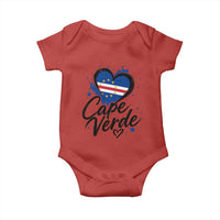 Cape Verde Flag Heart Baby Onesie Cabo Verde Pride Verdean Love