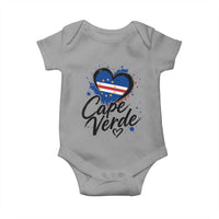 Cape Verde Flag Heart Baby Onesie Cabo Verde Pride Verdean Love