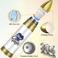 Cape Verde Flag Heart Bullet Tumbler Cabo Verde Pride Verdean Love
