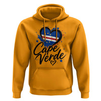 Cape Verde Flag Heart Hoodie Cabo Verde Pride Verdean Love