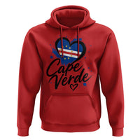 Cape Verde Flag Heart Hoodie Cabo Verde Pride Verdean Love