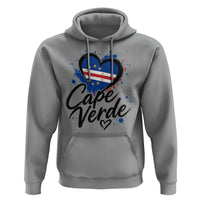 Cape Verde Flag Heart Hoodie Cabo Verde Pride Verdean Love