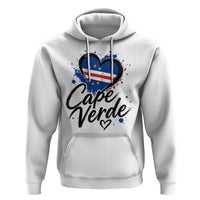 Cape Verde Flag Heart Hoodie Cabo Verde Pride Verdean Love