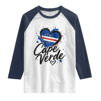 Cape Verde Flag Heart Raglan Shirt Cabo Verde Pride Verdean Love