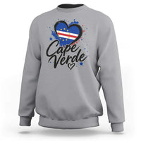 Cape Verde Flag Heart Sweatshirt Cabo Verde Pride Verdean Love