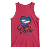 Cape Verde Flag Heart Tank Top Cabo Verde Pride Verdean Love