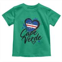 Cape Verde Flag Heart Toddler T Shirt Cabo Verde Pride Verdean Love