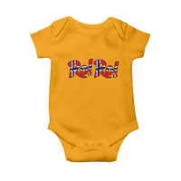 Funny Norway Flag Ro Ro Typography Graphic Baby Onesie Norge Norwegian Flag Football Fans