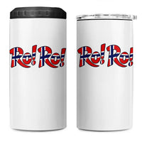 Funny Norway Flag Ro Ro Typography Graphic 4 in 1 Can Cooler Tumbler Norge Norwegian Flag Football Fans