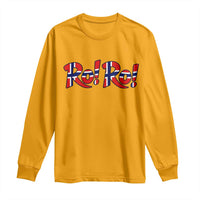 Funny Norway Flag Ro Ro Typography Graphic Long Sleeve Shirt Norge Norwegian Flag Football Fans