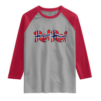 Funny Norway Flag Ro Ro Typography Graphic Raglan Shirt Norge Norwegian Flag Football Fans
