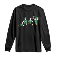 Funny Mexico Merlin the Duck Playing Soccer Graphic Long Sleeve Shirt Mexican Spirit Football Fans Cheer