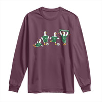Funny Mexico Merlin the Duck Playing Soccer Graphic Long Sleeve Shirt Mexican Spirit Football Fans Cheer