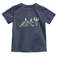 Funny Mexico Merlin the Duck Playing Soccer Graphic Toddler T Shirt Mexican Spirit Football Fans Cheer