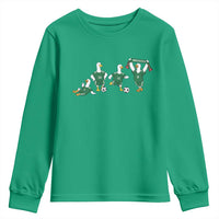 Funny Mexico Merlin the Duck Playing Soccer Graphic Youth Sweatshirt Mexican Spirit Football Fans Cheer