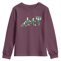 Funny Mexico Merlin the Duck Playing Soccer Graphic Youth Sweatshirt Mexican Spirit Football Fans Cheer