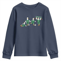 Funny Mexico Merlin the Duck Playing Soccer Graphic Youth Sweatshirt Mexican Spirit Football Fans Cheer