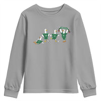 Funny Mexico Merlin the Duck Playing Soccer Graphic Youth Sweatshirt Mexican Spirit Football Fans Cheer