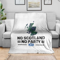No Scotland No Party Tartan Plaid and Map Throw Blanket Vintage Scottish Football Supporter Sports Fans Spirit