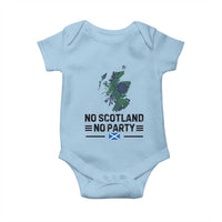 No Scotland No Party Tartan Plaid and Map Baby Onesie Vintage Scottish Football Supporter Sports Fans Spirit