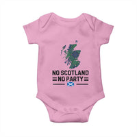 No Scotland No Party Tartan Plaid and Map Baby Onesie Vintage Scottish Football Supporter Sports Fans Spirit