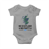 No Scotland No Party Tartan Plaid and Map Baby Onesie Vintage Scottish Football Supporter Sports Fans Spirit