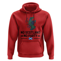 No Scotland No Party Tartan Plaid and Map Hoodie Vintage Scottish Football Supporter Sports Fans Spirit