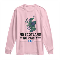 No Scotland No Party Tartan Plaid and Map Long Sleeve Shirt Vintage Scottish Football Supporter Sports Fans Spirit