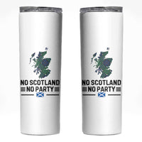 No Scotland No Party Tartan Plaid and Map Skinny Tumbler Vintage Scottish Football Supporter Sports Fans Spirit