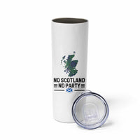 No Scotland No Party Tartan Plaid and Map Skinny Tumbler Vintage Scottish Football Supporter Sports Fans Spirit