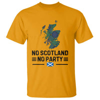 No Scotland No Party Tartan Plaid and Map T Shirt Vintage Scottish Football Supporter Sports Fans Spirit