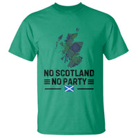 No Scotland No Party Tartan Plaid and Map T Shirt Vintage Scottish Football Supporter Sports Fans Spirit